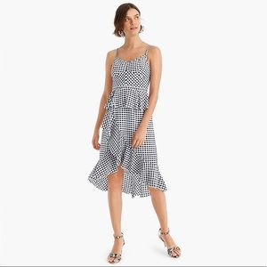 J. Crew Ruffle Gingham Silk Dress